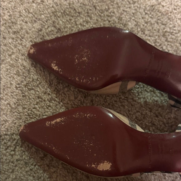 Burberry Beige and Black Plaid kitten Heels - Picture 12 of 13